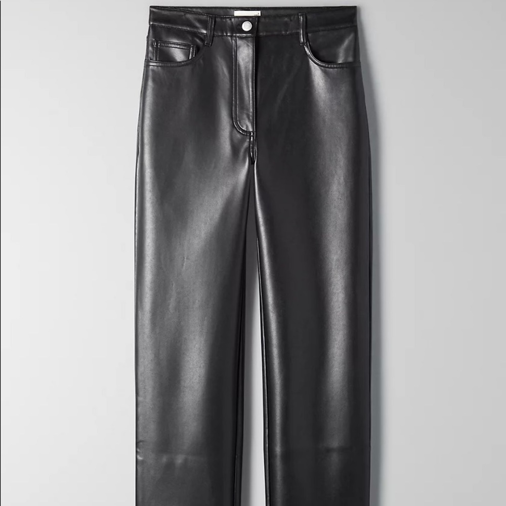 Wilfred/ Aritzia black Melina leather pants-Size 6